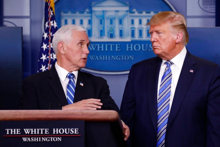 Former Vice President Mike Pence and former President Donald Trump.