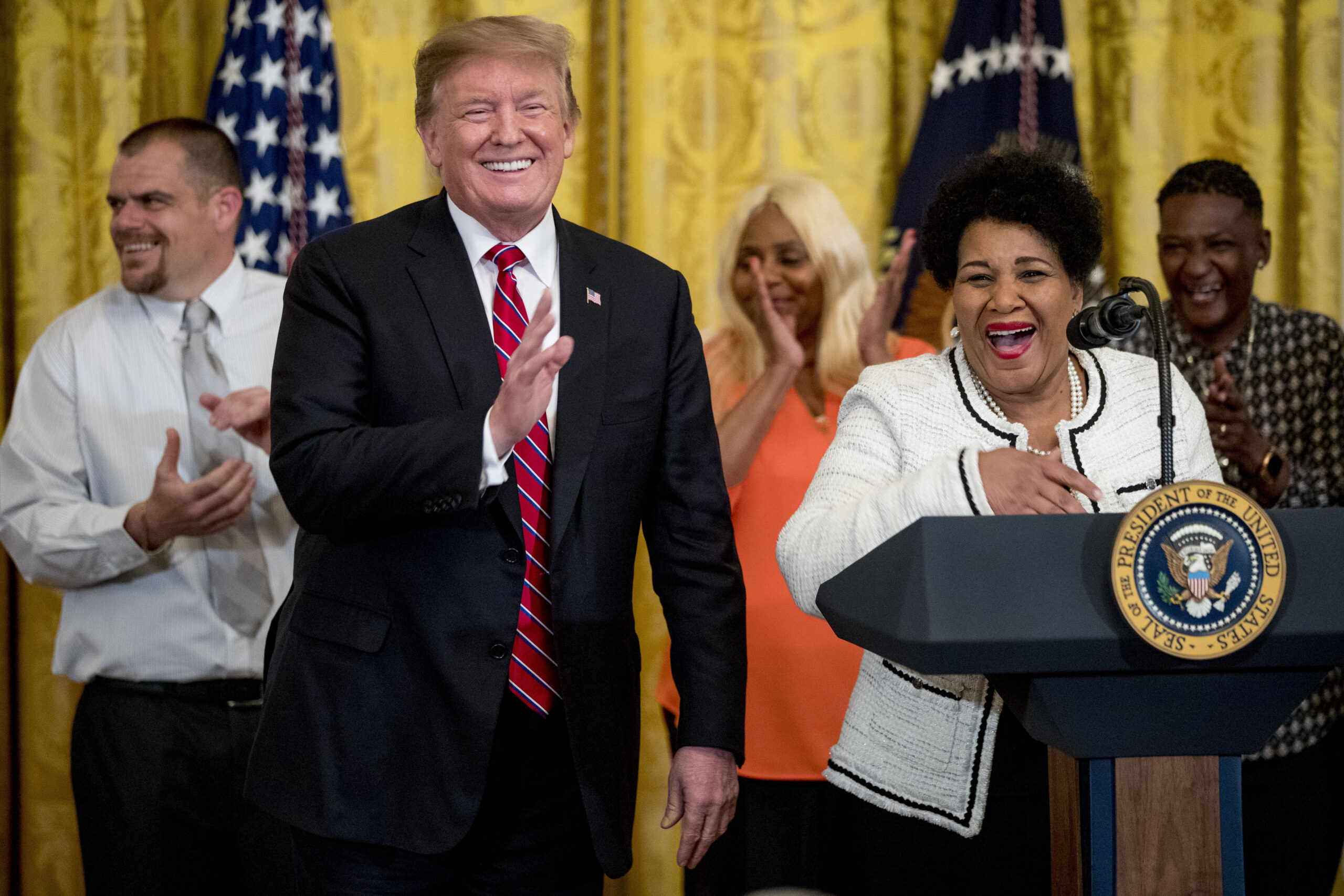 Alice Johnson accosted by demonstrators after leaving Trump’s convention speech