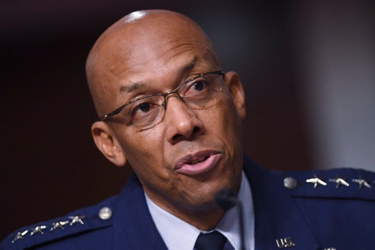 Gen. Charles Q. Brown, Jr., nominated for reappointment to the grade of General and to Chief of Staff of the U.S. Air Force, testifies during a Senate Armed Services Committee nominations hearing on Capitol Hill in Washington, Thursday, May 7, 2020. 