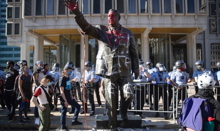 ‘Deplorable monument to racism’: Philadelphia removes statue of controversial former mayor