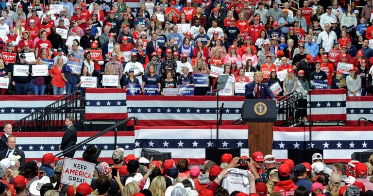 Rally gives Trump chance to go on attack after weeks of defense