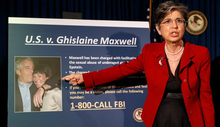 Audrey Strauss, acting United States Attorney for the Southern District of New York, speaks during a news conference to announce charges against Ghislaine Maxwell for her alleged role in the sexual exploitation and abuse of multiple minor girls by Jeffrey Epstein on July 2, 2020, in New York. 