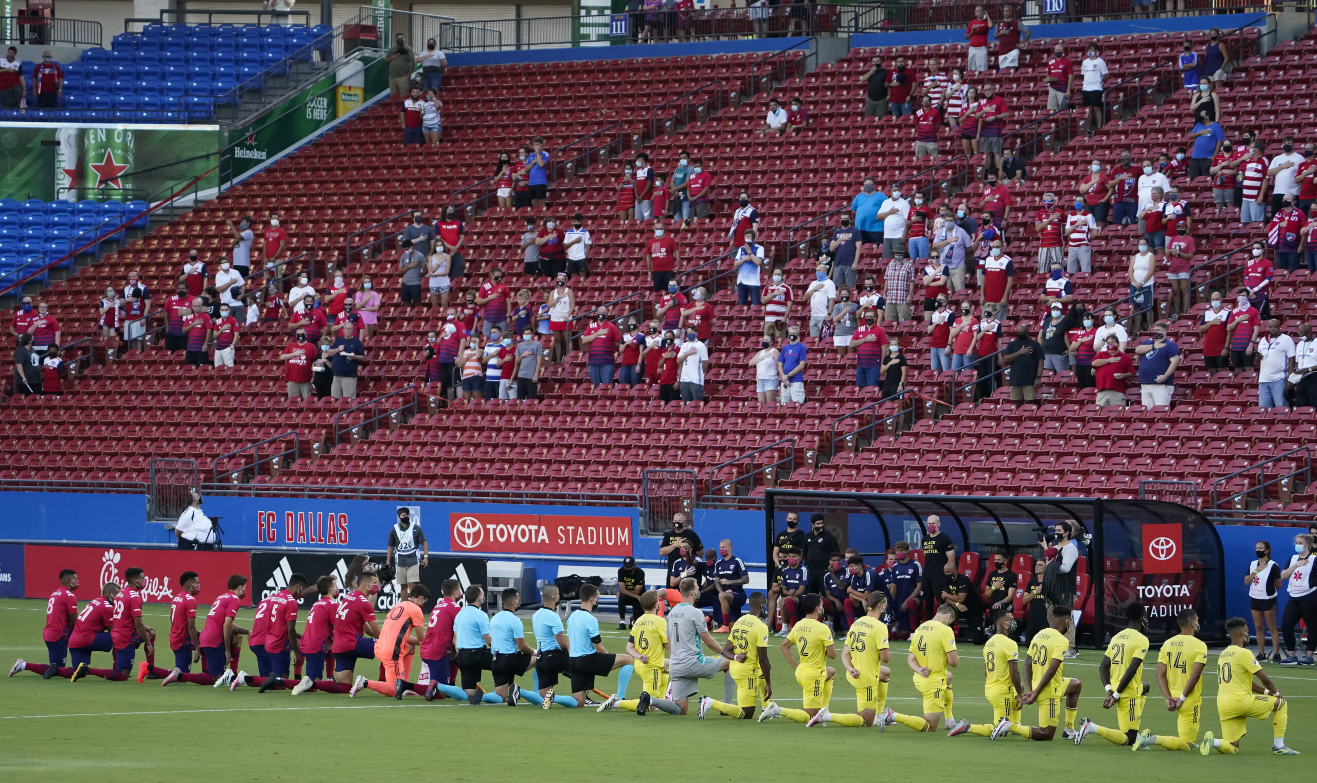 ‘Absolutely disgusting’: Soccer fans boo players kneeling during national anthem