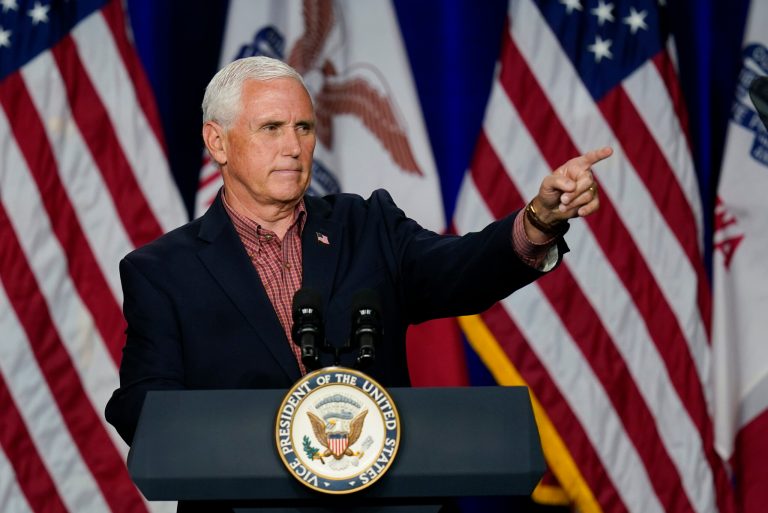 Split-screen campaign: Pence hits the road while Trump works Oval Office