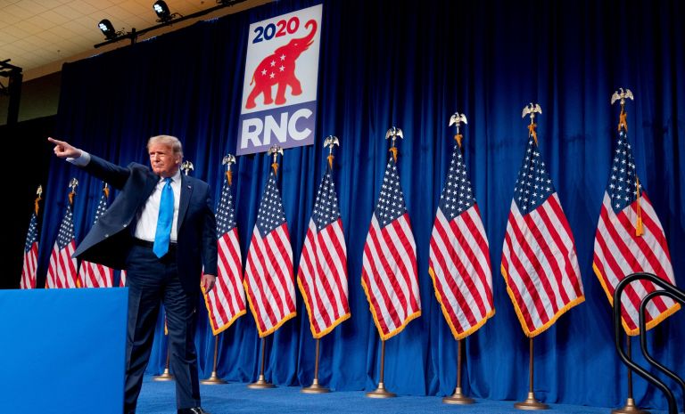 Trump ignores tradition and puts himself center stage on convention Day One