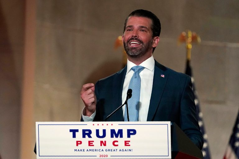 Donald Trump Jr., spoke at the first day of the Republican National Convention from the Andrew W. Mellon Auditorium in Washington. He called Joe Biden the "Loch Ness Monster of the Swamp."