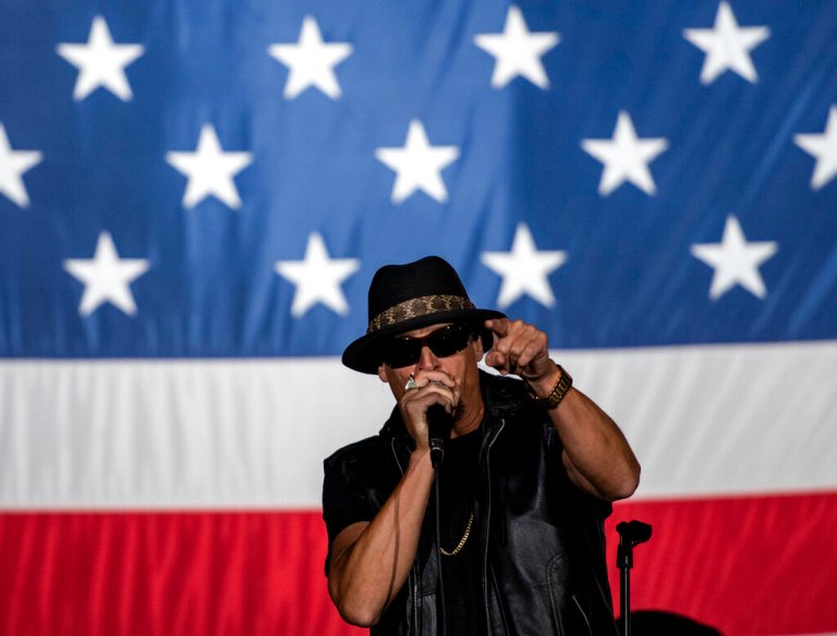 Kid Rock tells crowd at Trump rally to ‘hit record’ because ‘fake media’ will say it didn’t happen