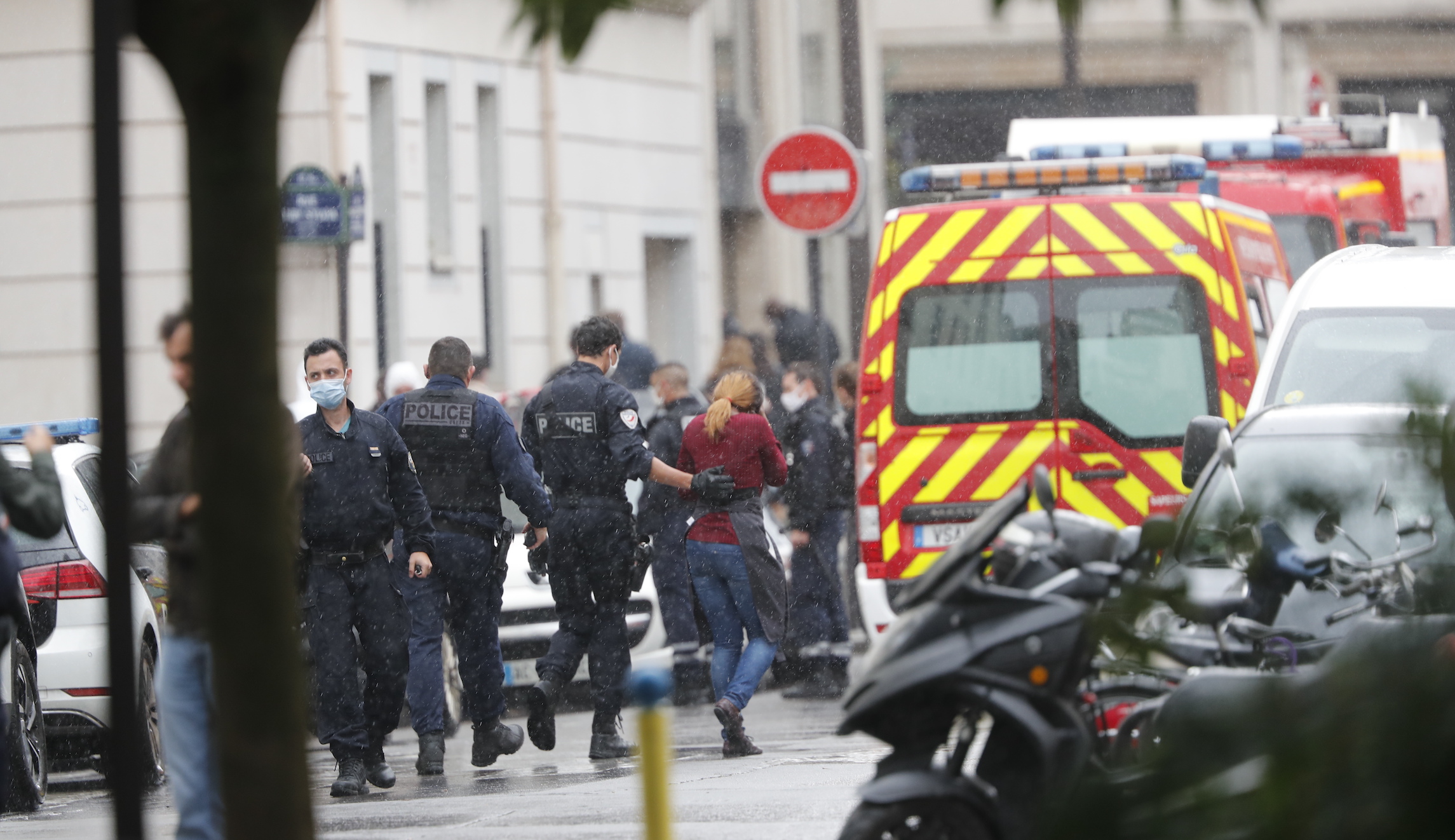 Knife attack leaves two injured near former office of Charlie Hebdo in Paris
