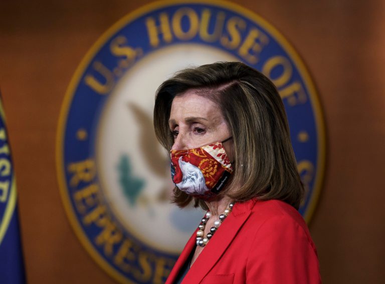House Speaker Nancy Pelosi pauses after the election as she meets with reporters about the impact of the election on the political landscape in Congress. The enthusiasm for Joe Biden didn't trickle down to other Democrats down ballot. That leaves the party confronting a reckoning over how to move forward.