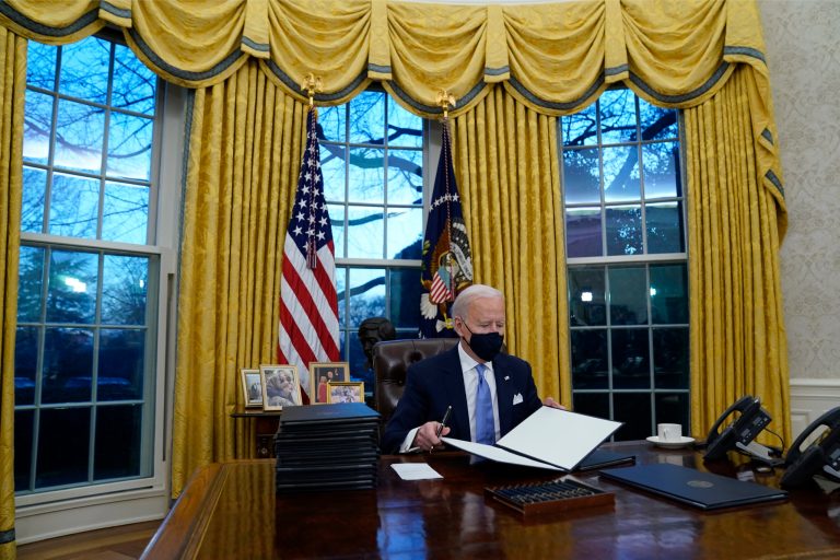 Biden removes military flags Trump had displayed in Oval Office and adds busts MLK Jr. and socialist activist Cesar Chavez