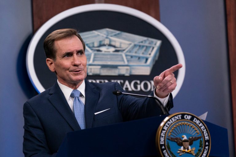 Pentagon spokesman John Kirby speaks during a media briefing at the Pentagon, Thursday, Jan. 28, 2021, in Washington. 
