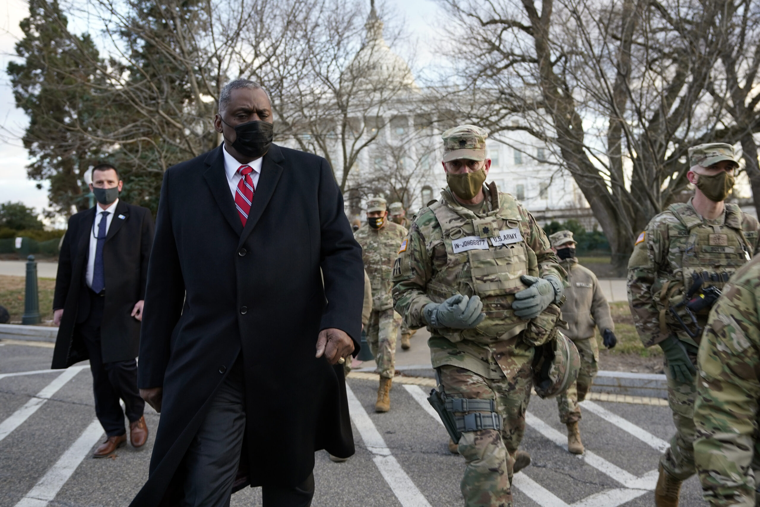 ‘Grateful’: Defense secretary visits National Guard troops at Capitol amid calls to draw down and COVID infections