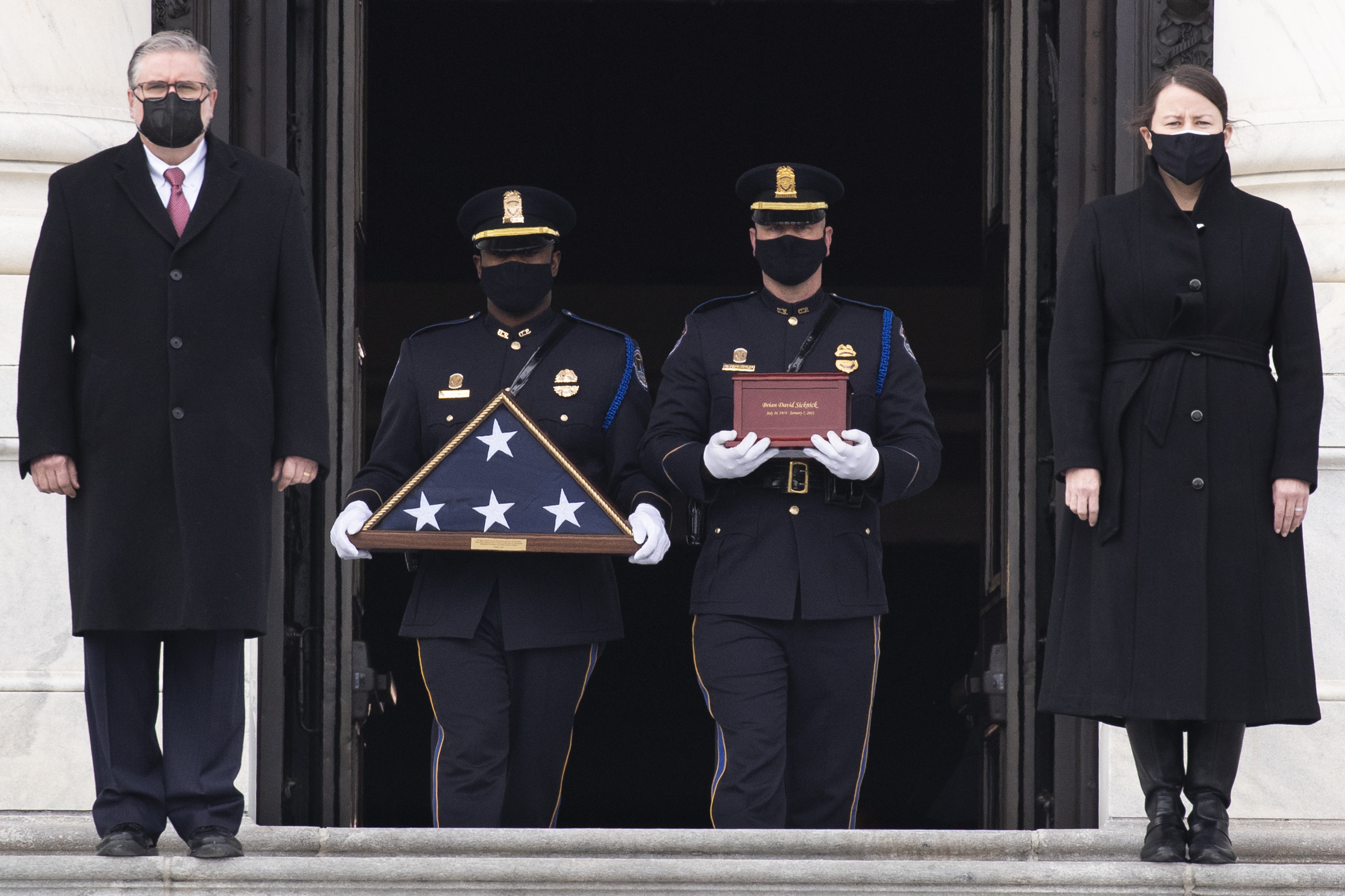 Capitol Police officer Brian Sicknick’s remains head to Arlington National Cemetery