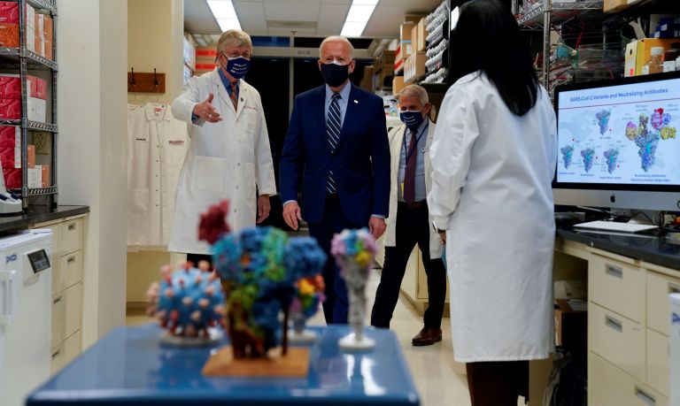 President Biden tours the National Institutes of Allergy and Infectious Diseases in Bethesda, Md.