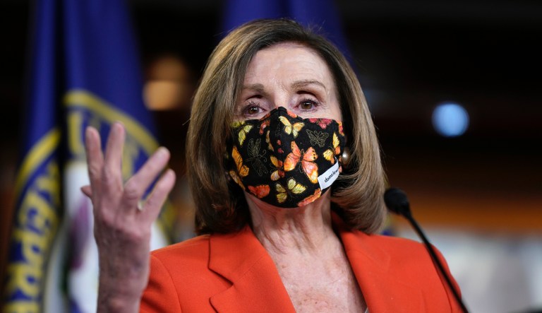 House Speaker Nancy Pelosi of Calif., speaks during a news conference before participating in the House Democratic Issues Conference on Capitol Hill in Washington, Tuesday, March 2, 2021.