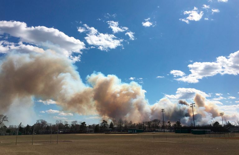 Rare New Jersey wildfire burns 170 acres, leaving firefighter in critical condition