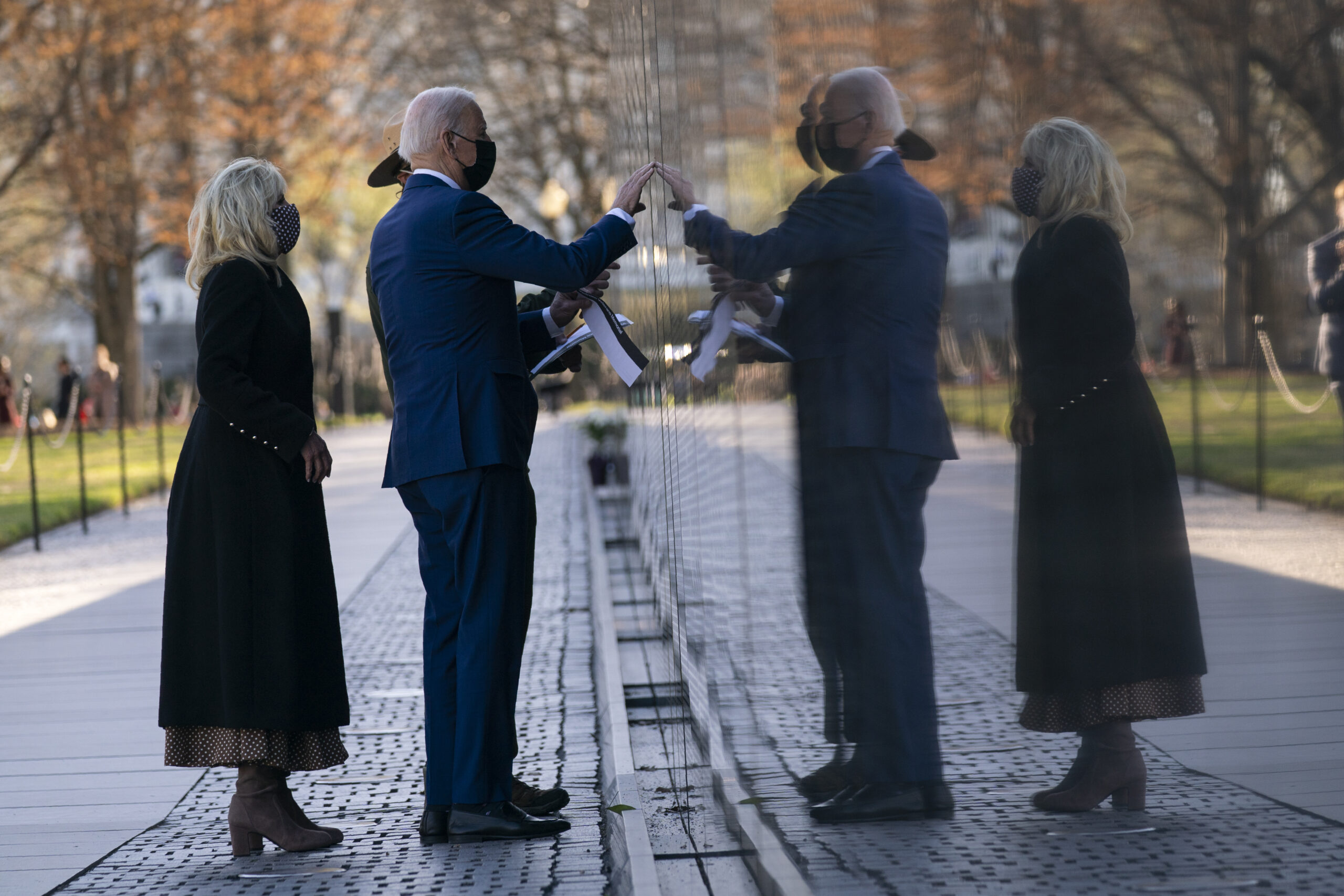 Biden and first lady visit memorial on Vietnam War Veterans Day