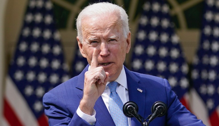 President Joe Biden speaks about gun violence prevention in the Rose Garden at the White House, Thursday, April 8, 2021, in Washington.