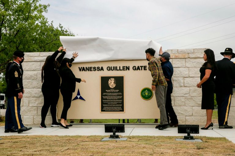 A gate dedicated in honor of Vanessa Guillen.