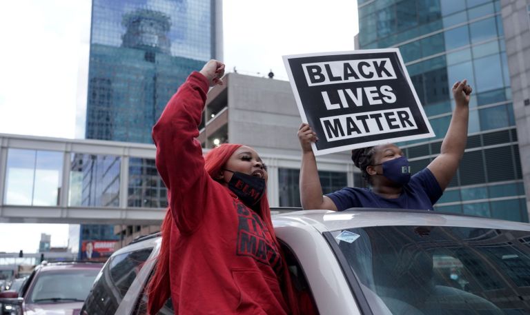 People cheer after a guilty verdict was announced at the trial of former Minneapolis police Officer Derek Chauvin for the 2020 death of George Floyd, Tuesday, April 20, 2021, in Minneapolis, Minn. Former Minneapolis police Officer Derek Chauvin has been convicted of murder and manslaughter in the death of Floyd.