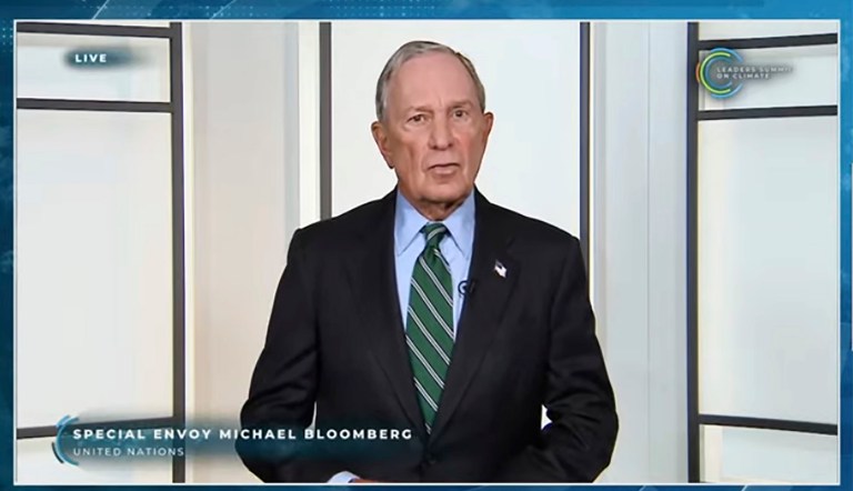 In this image from video, Michael Bloomberg speaks during the White House Climate Leaders Summit, Friday, April 23, 2021. 