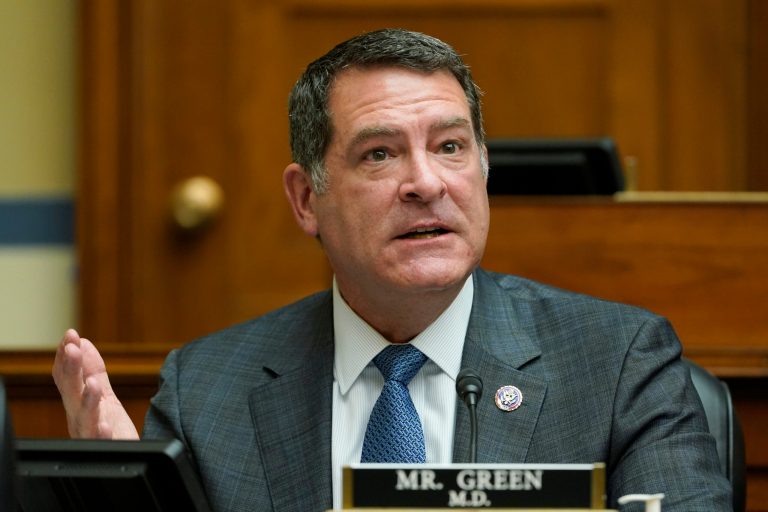 Rep. Mark Green (R-TN) speaks during a House Select Subcommittee on the Coronavirus Crisis hybrid hearing on Capitol Hill in Washington, Wednesday, May 19, 2021. 