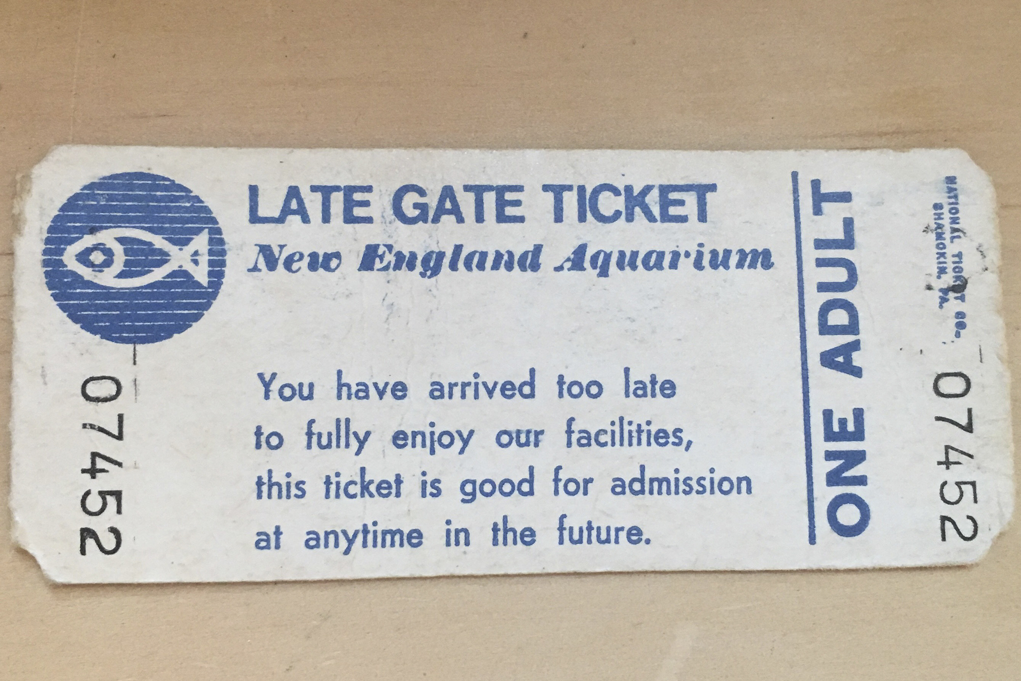 Aquarium guest gets in with ticket from 1983