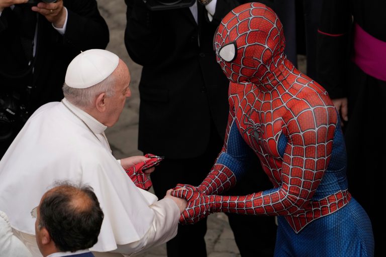 Pope Francis meets Spider-Man