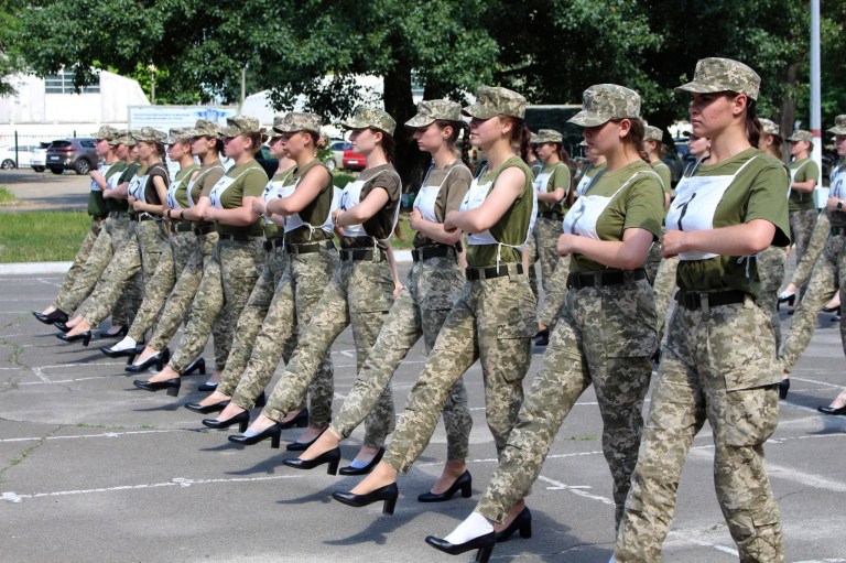 Ukrainian army under fire for making female soldiers march in high heels