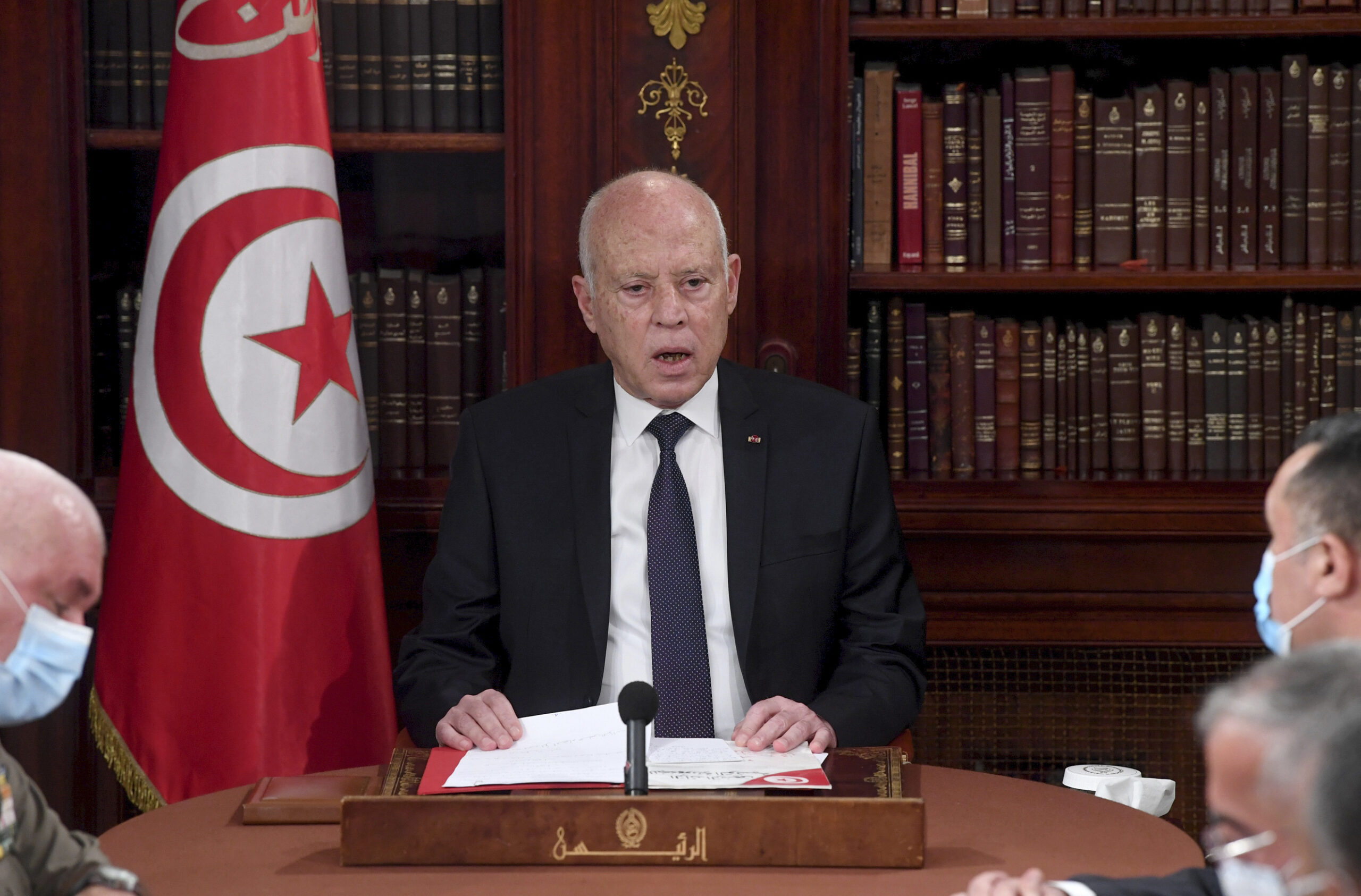 Tunisian president accused of ‘coup’ after sacking prime minister and freezing parliament
