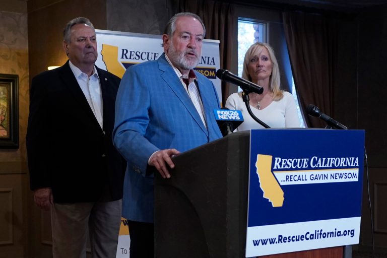 Former Arkansas Gov. Mike Huckabee, a Republican, speaks on Friday, July 30, 2021. 