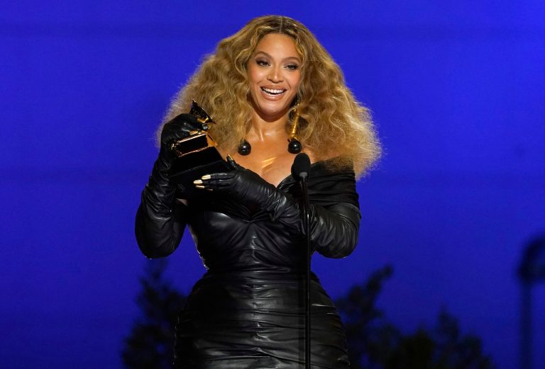 FILE - Beyonce accepts the award for best R&B performance for 