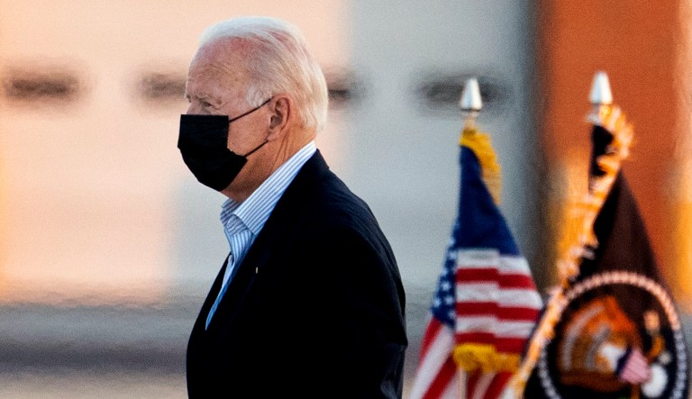 President Joe Biden walks on the tarmac to board Marine One at Delaware Air National Guard Base in New Castle, Del., on his way back to the White House, Monday, Sept. 6, 2021.