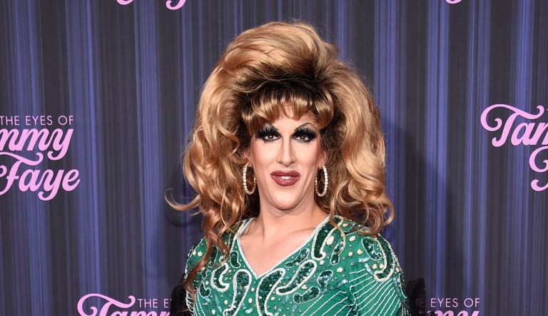 Drag queen Marti Cummings attends the premiere of 