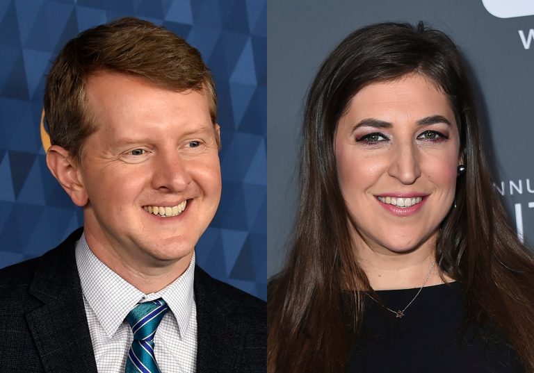 In July 2022, it was announced that Ken Jennings and Mayim Bialik would share âJeopardy!â hosting duties. Kennings (left) is seen at the 2020 ABC Television Critics Association Winter Press Tour in Pasadena, California, on Jan. 8, 2020. Bialik (right) appears at the 23rd annual Critics' Choice Awards in Santa Monica, California, on Jan. 11, 2018. 