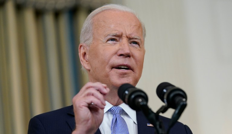 President Joe Biden speaks about the COVID-19 response and vaccinations in the State Dining Room of the White House, Friday, Sept. 24, 2021, in Washington.