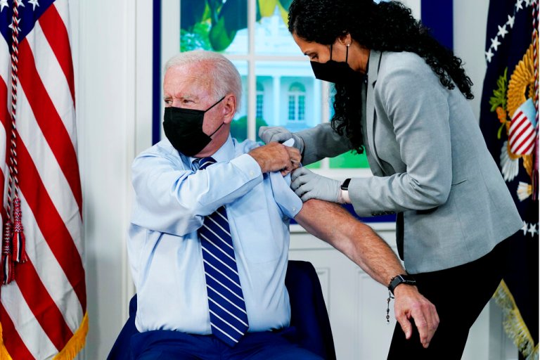 Biden receives COVID-19 booster shot on camera to lobby support for rollout