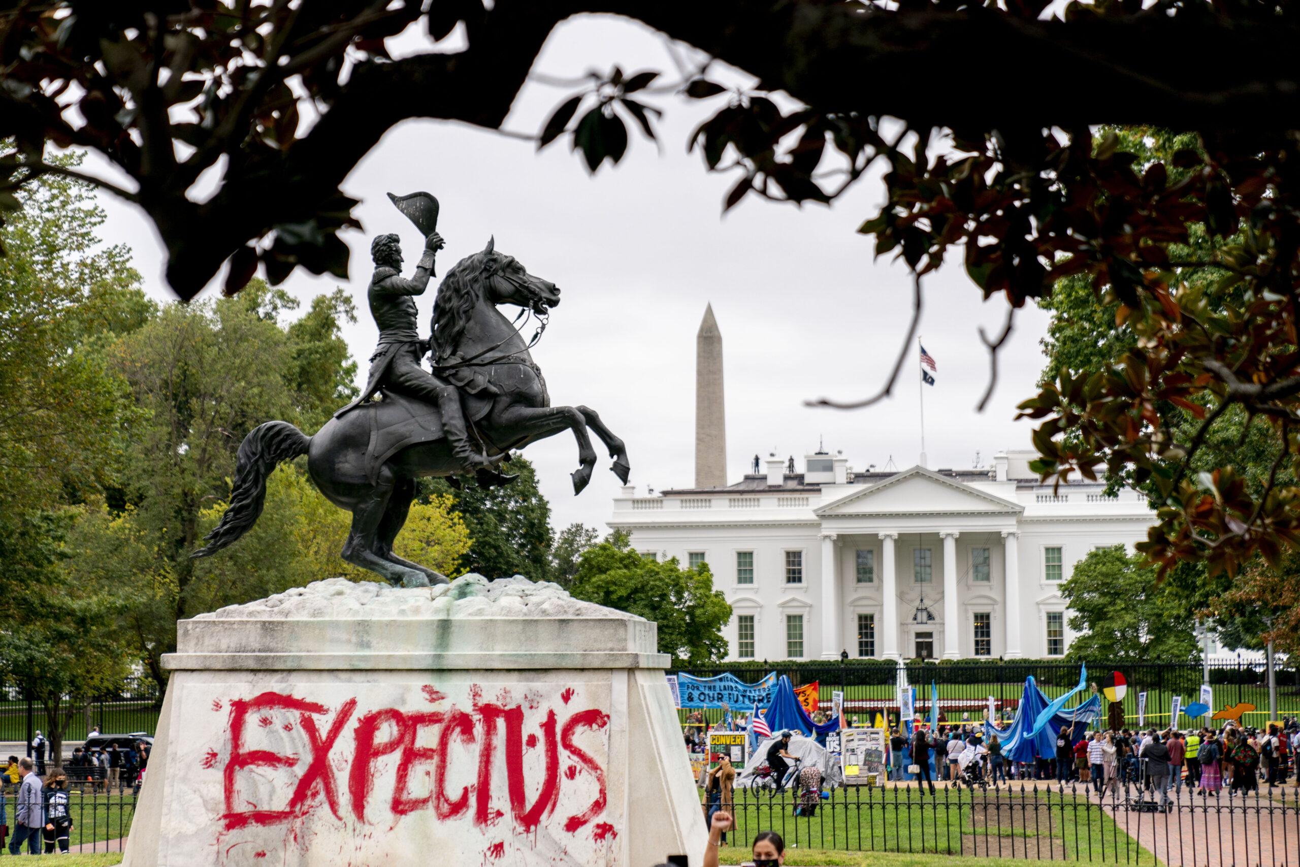 ‘Respect us or expect us’: Andrew Jackson statue vandalized in front of White House