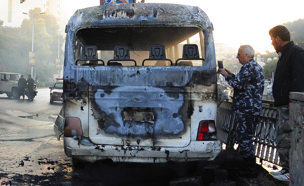 14 people dead after bus explosion in Syria