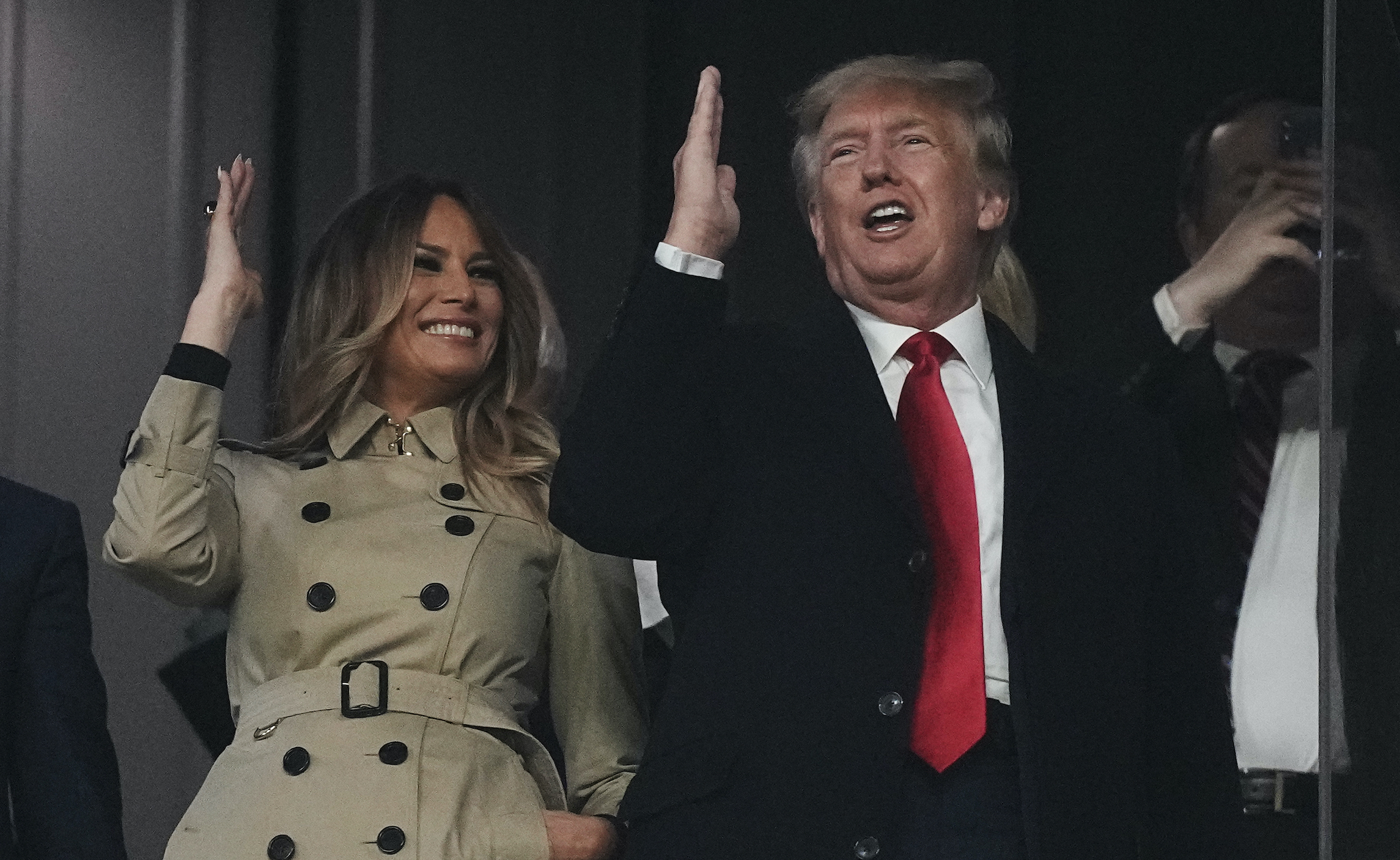 Donald Trump seen doing tomahawk chop at Astros-Braves game with Melania