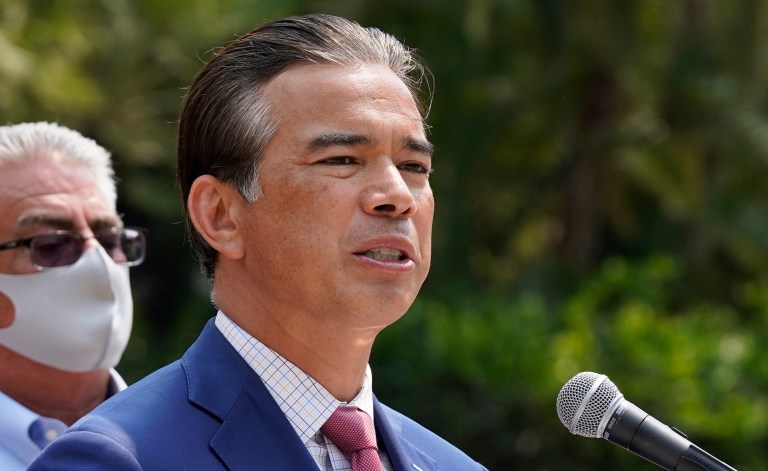 California Attorney General Rob Bonta speaks at a news conference on Aug. 17, 2021, in Sacramento, California.