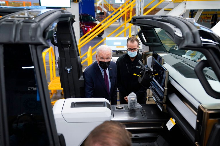 Republicans hammer Biden on energy as president touts electric vehicles