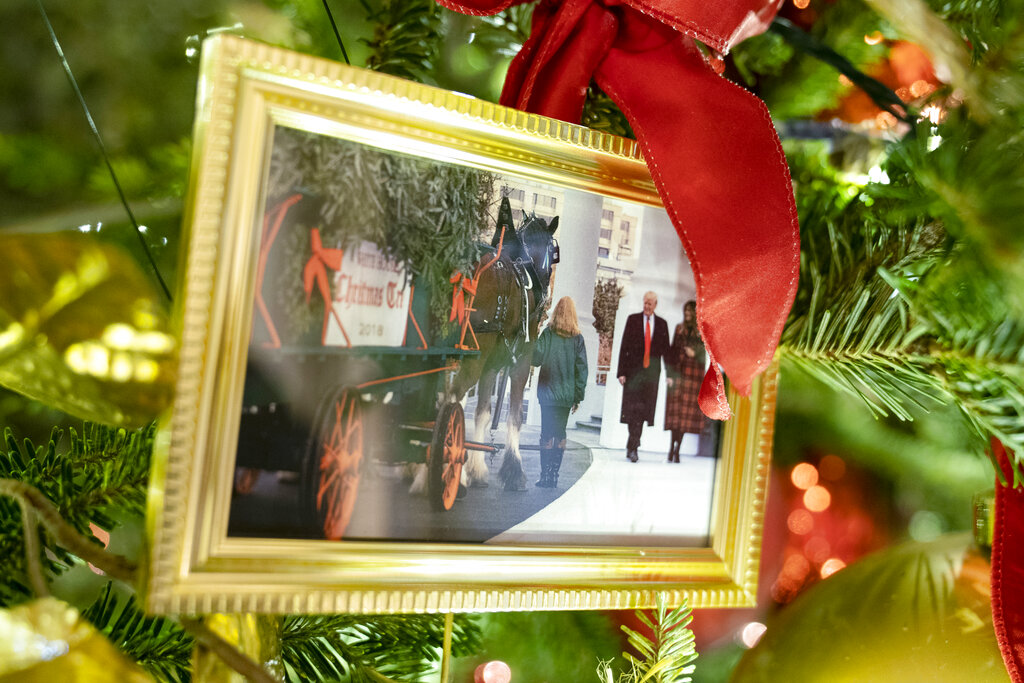 Donald and Melania Trump make cameo in Biden’s White House Christmas decorations