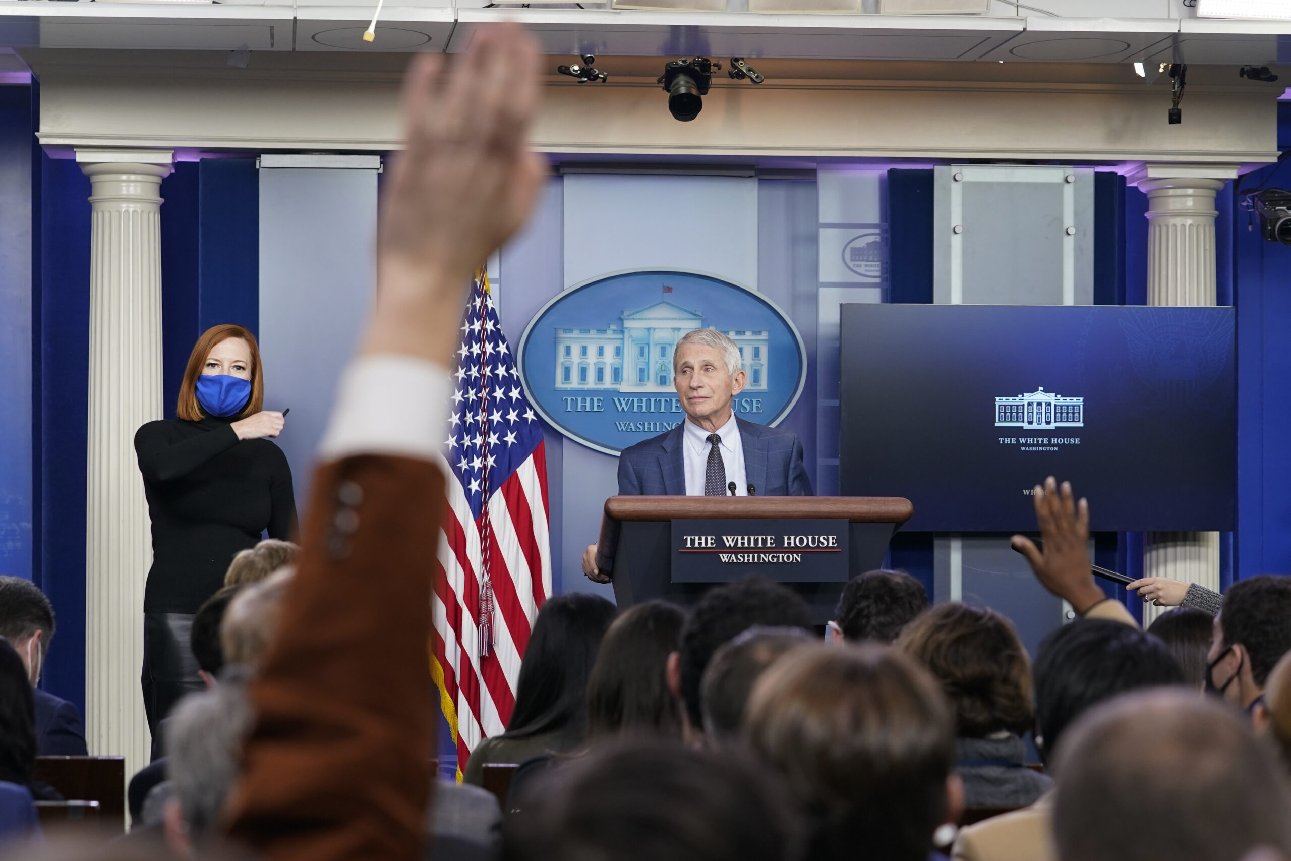 Fauci touts vaccinations and boosters as omicron defense in White House press briefing room return