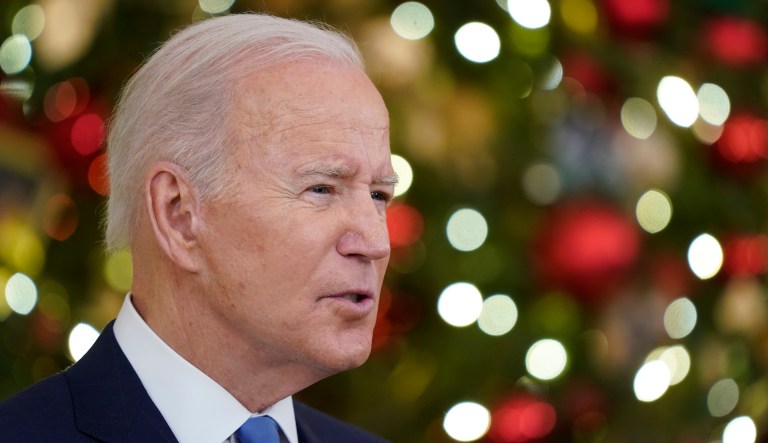 Biden touts supply chain progress and stalled spending bill days before Christmas