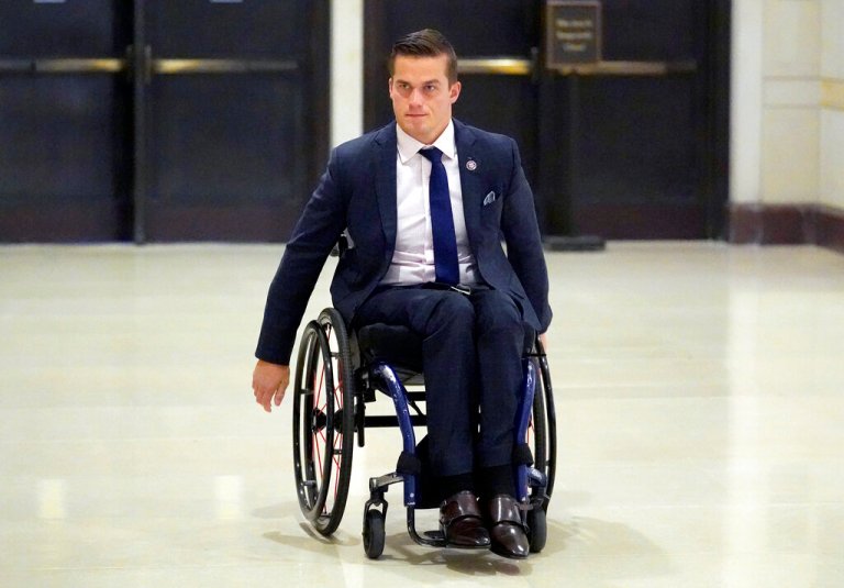 U.S. Rep. Madison Cawthorn, R-N.C., leaves a House Republican Conference strategy session on Capitol Hill in Washington, on April 20, 2021. (AP Photo/J. Scott Applewhite, File)