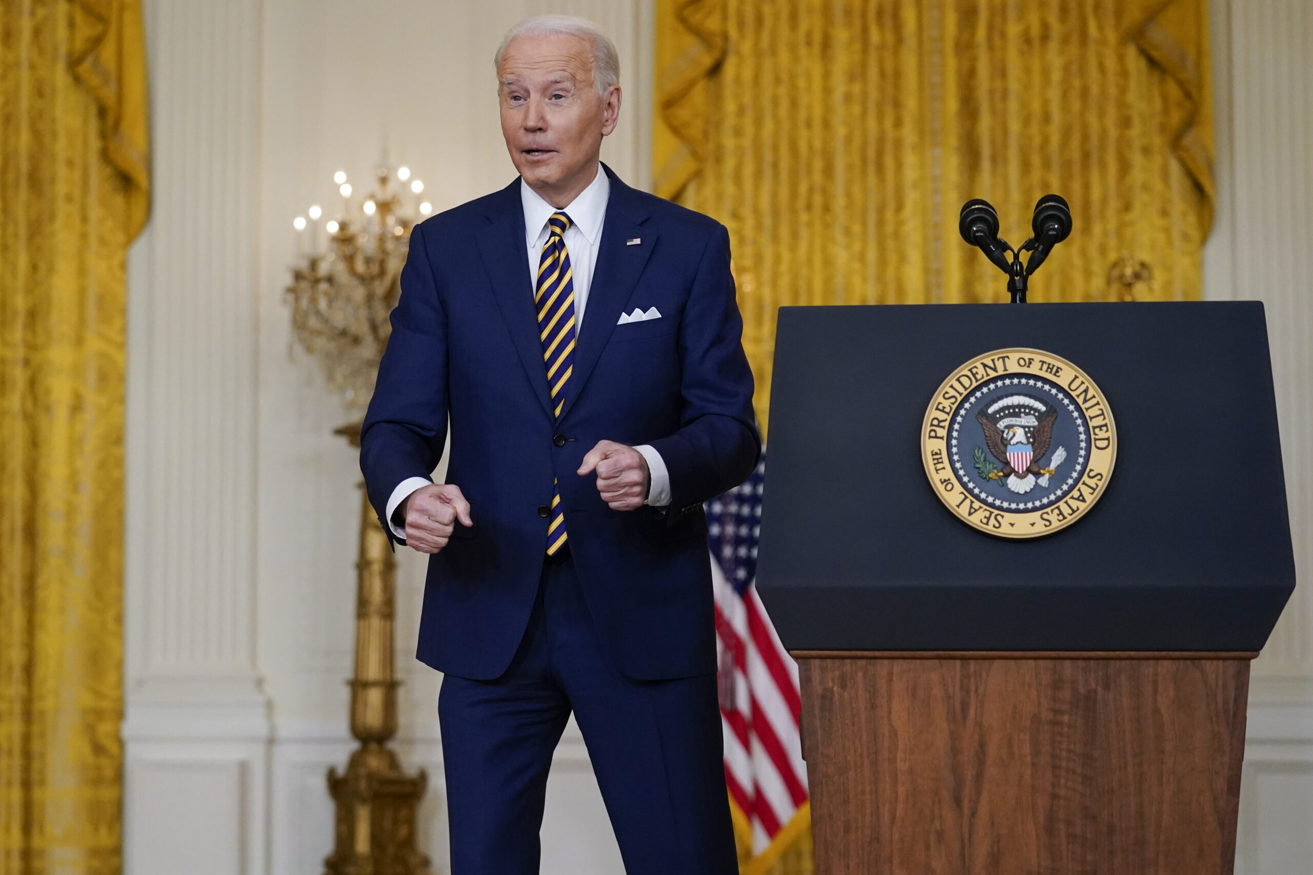 Fact-checking Biden’s one-year anniversary press conference
