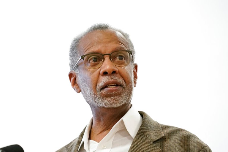 Pennsylvania state Sen. Art Haywood speaks during a news conference announcing new funding for gun violence prevention programs, in Philadelphia, Thursday, Jan. 20, 2022.