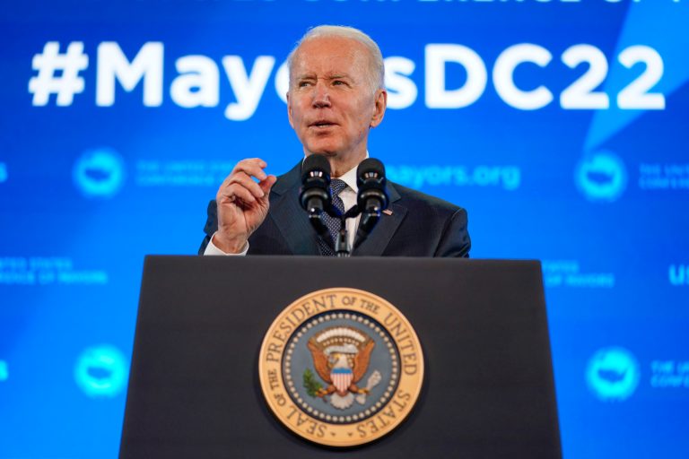 Biden pitches mayors in renewed spending bill push