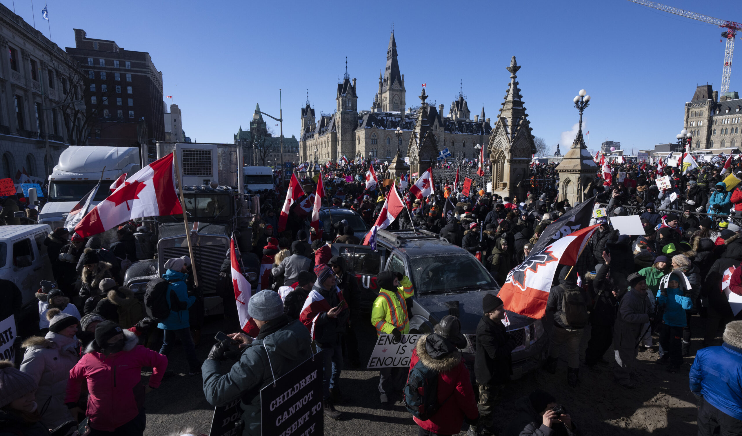WATCH: Truckers’ Freedom Convoy protest becomes self-made festival